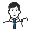 ガッツポーズする男性のイラスト