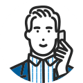 電話をする男性のイラスト